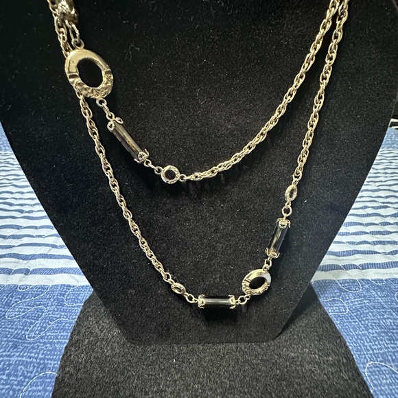 Sarah Coventry Elegant Gold Tone Tortoise Shell Chain Necklace - Picture 1 of 5